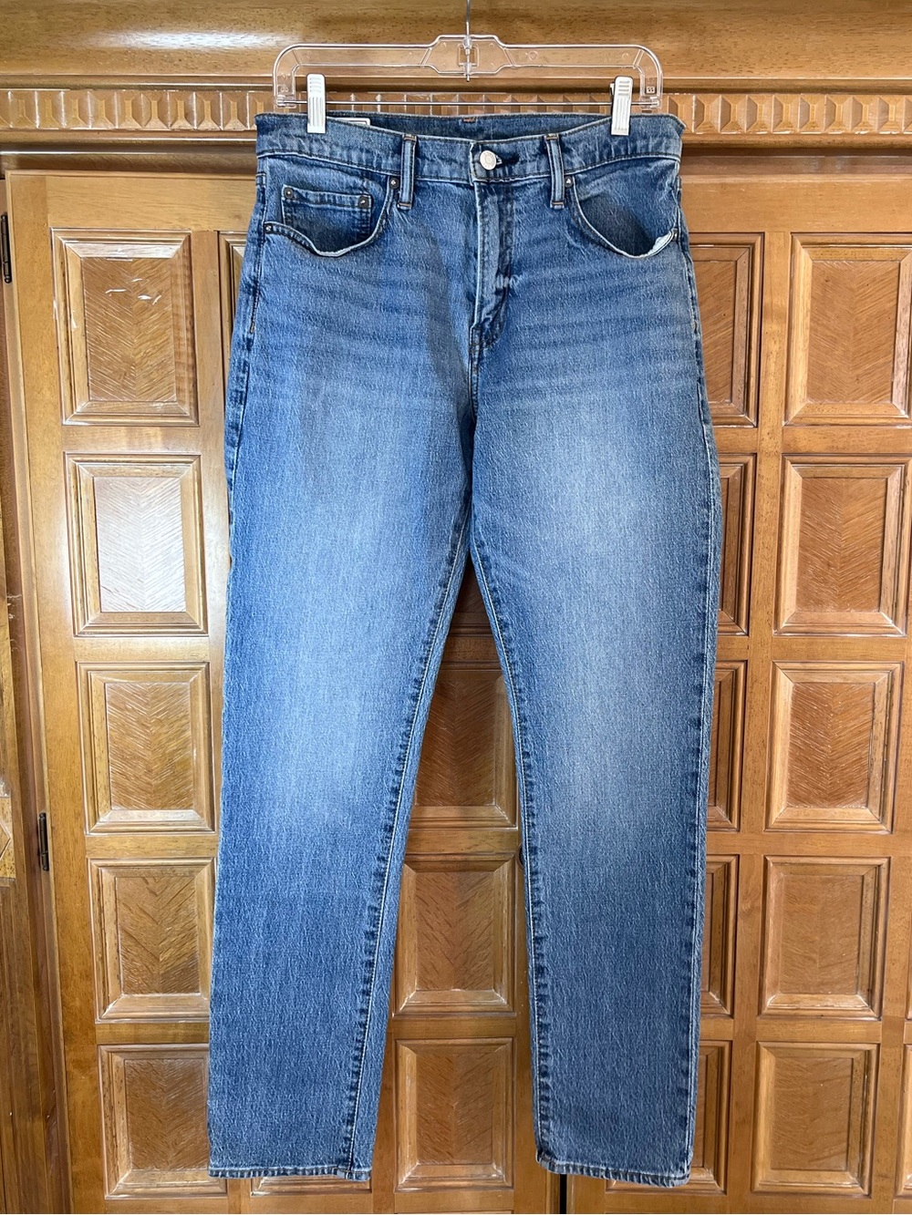 GAP High Rise Slim Jeans mens 31 32 Medium Wash Denim High Waist Stretch Blue